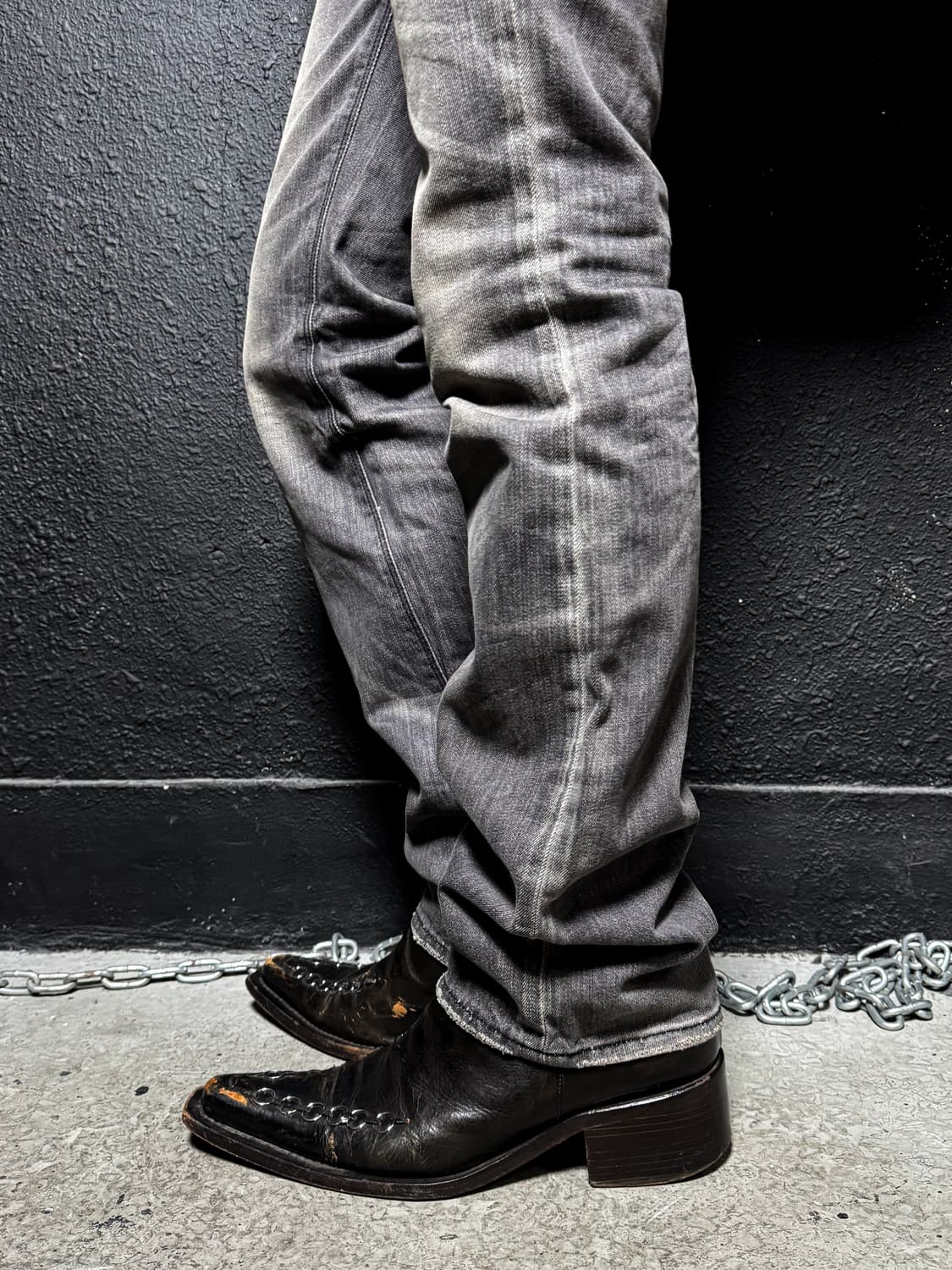 Grey Washed Bootcut Denim Pants 상품이미지3