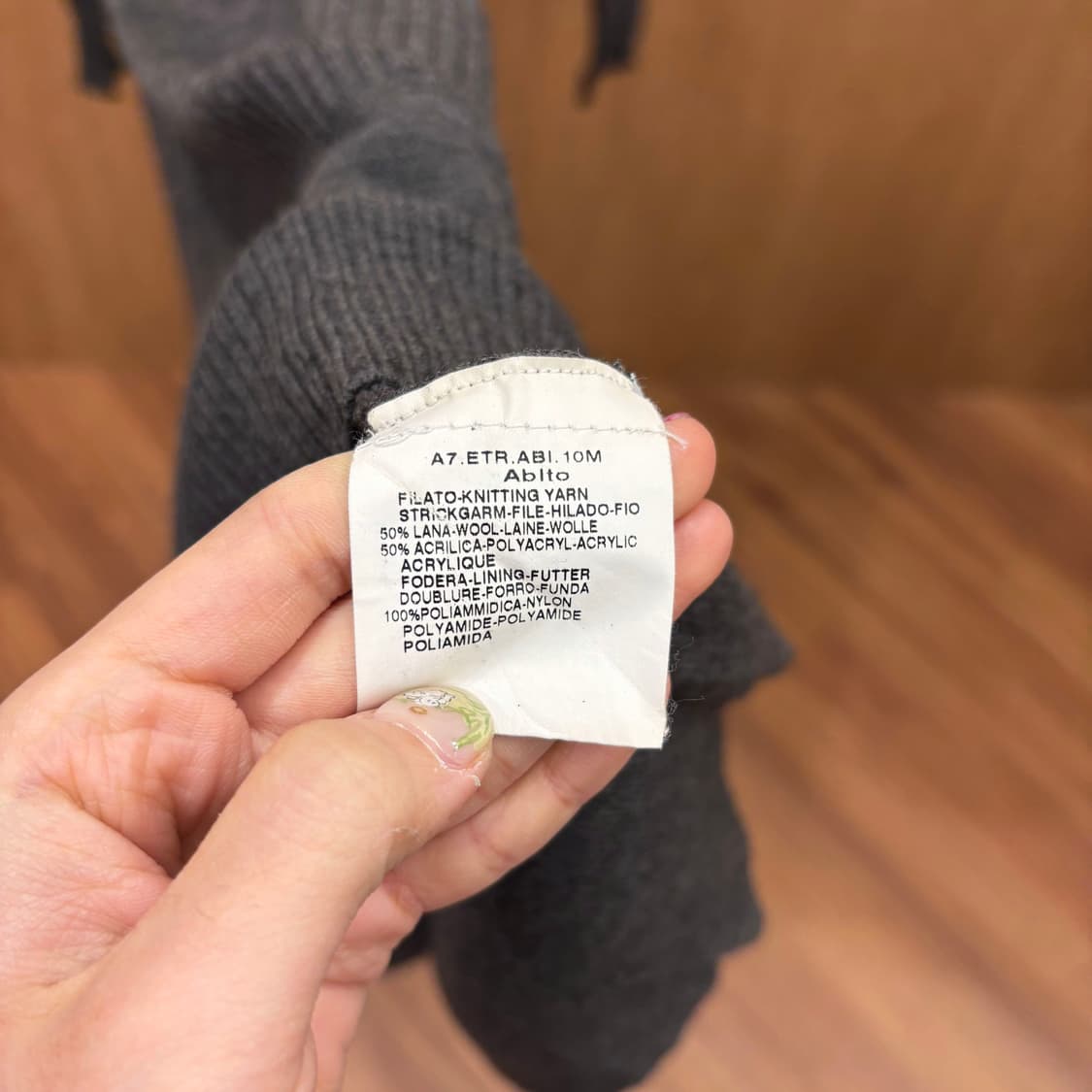 막스앤코 시스루 니트 롱 원피스 허리 밴드 디테일 루즈핏 차콜 그레이 상품이미지8