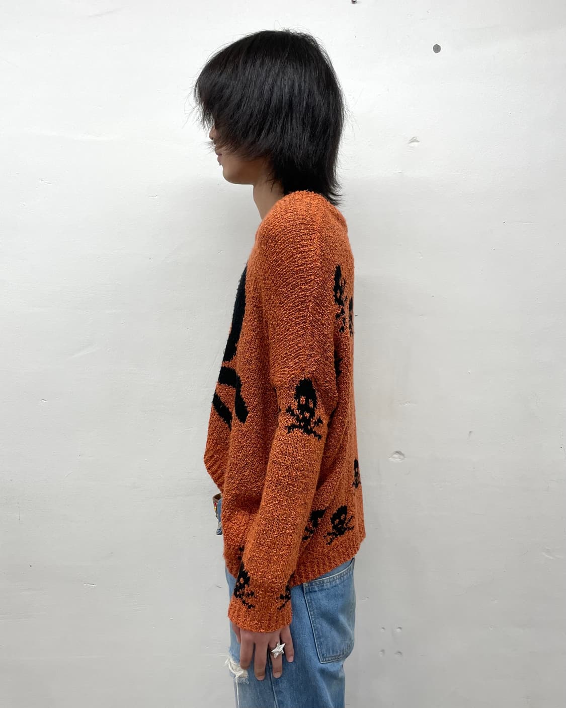 Big Skull Crop Orange Knit 상품이미지5