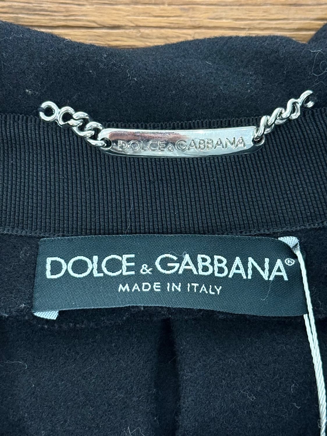 돌체앤가바나 블랙 울 에이라인 케이프 숏 코트 상품이미지8