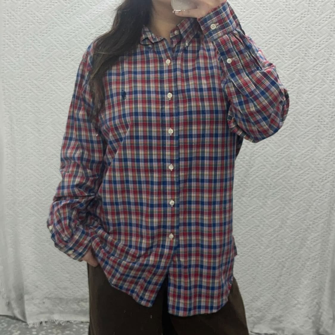 폴로 랄프로렌 클래식핏 빈티지 오버핏 체크 셔츠 105 C06184 상품이미지1