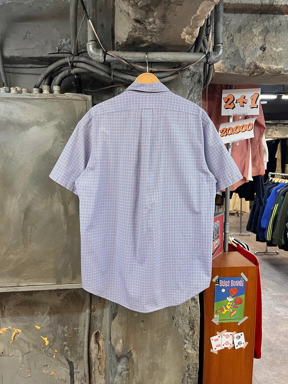 폴로 랄프로렌 체크 반팔 셔츠 퍼플 L #csz3350 상품이미지2