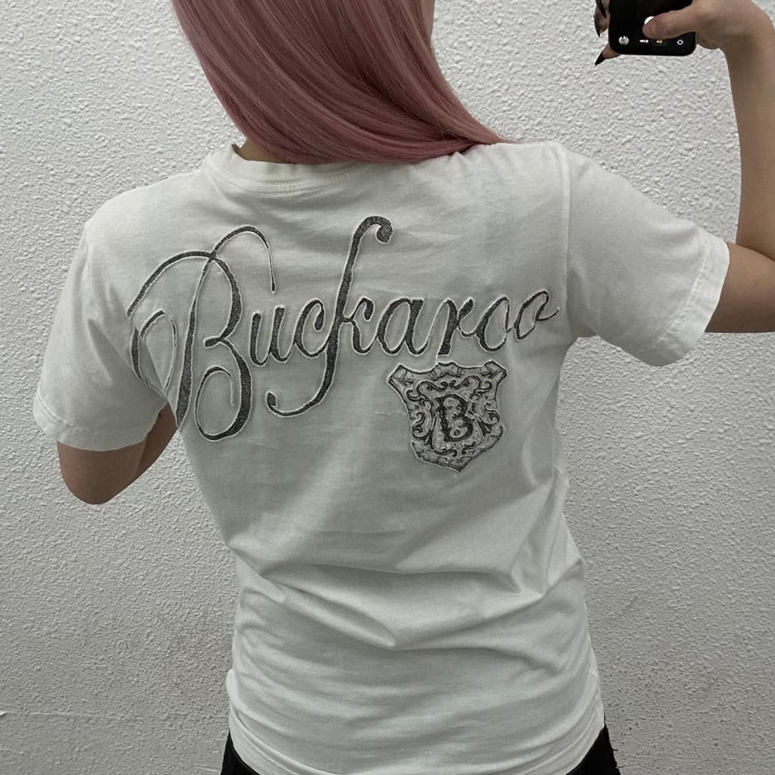 버커루 y2k 락시크맛 프린팅 화이트 반팔 M 상품이미지2