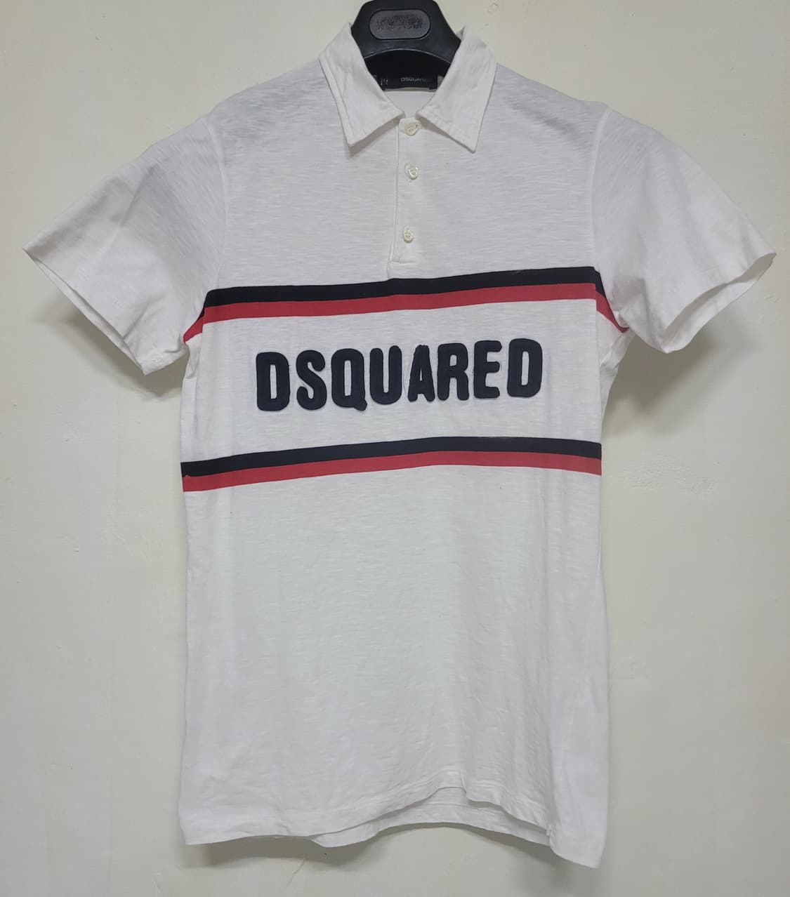 DSQUARED2 화이트 로고 반팔 카라티 M 상품이미지1
