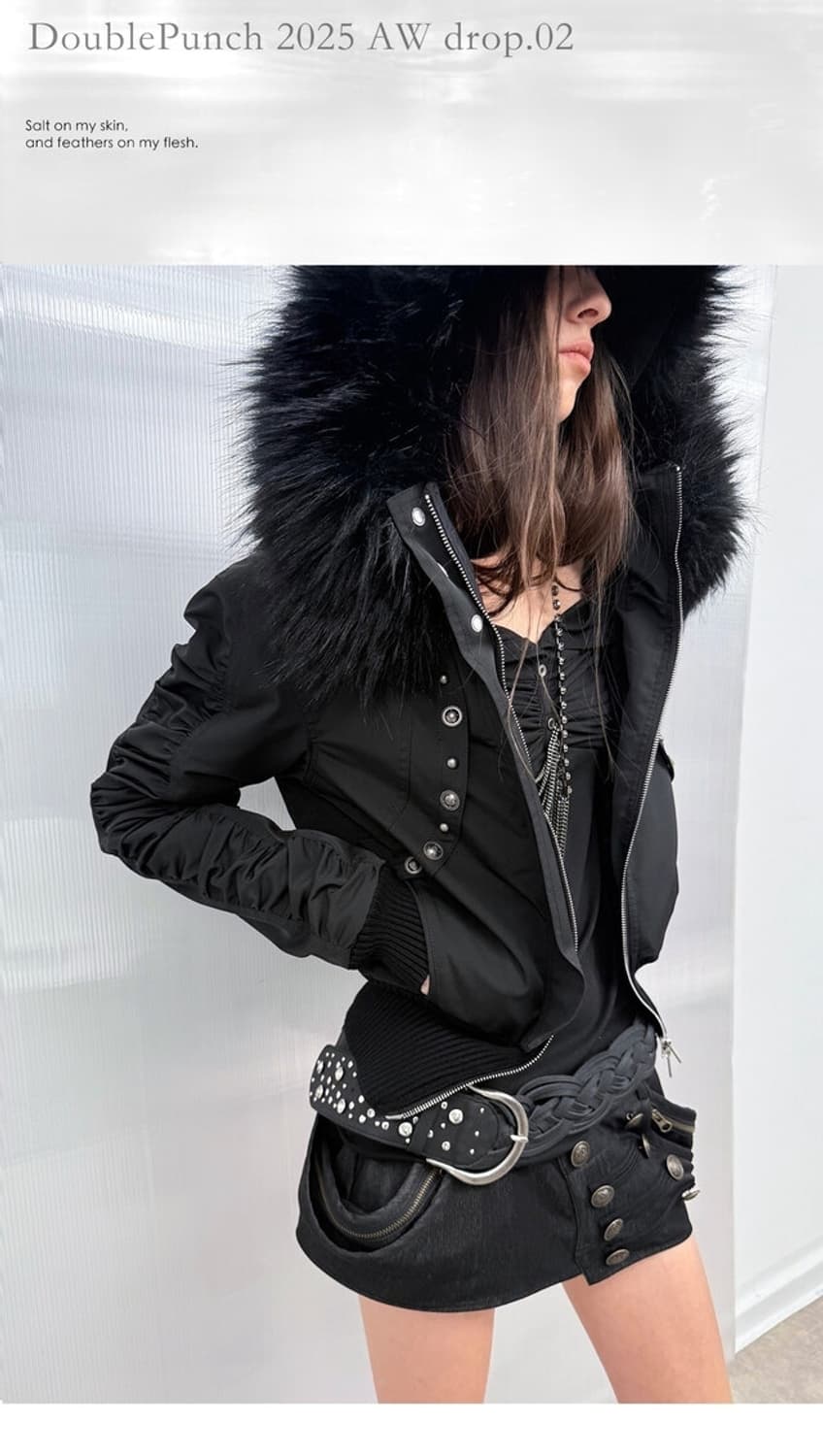 Double Punch Short-waisted fur collar ja 상품이미지1