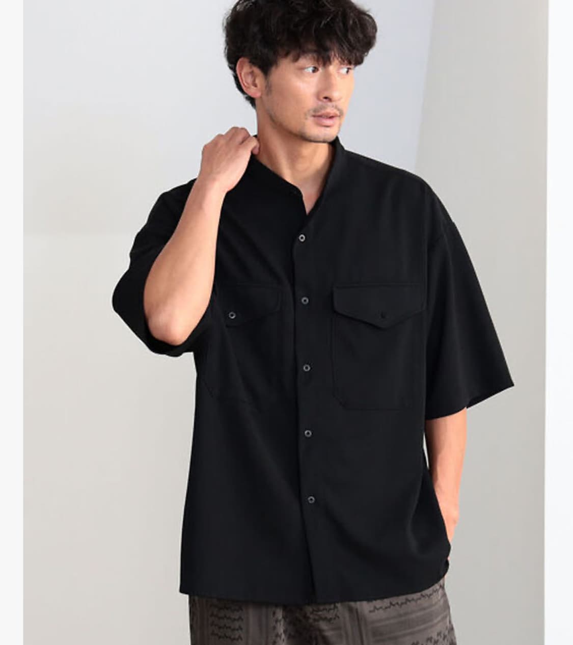 B:MING BY BEAMS - BAND COLLAR CPO SHIRT 상품이미지3