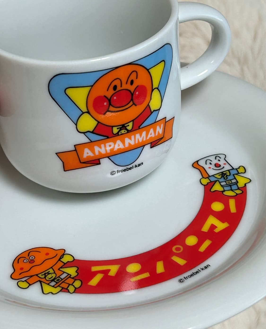 빈티지 호빵맨도기세트 (컵&접시) 상품이미지1
