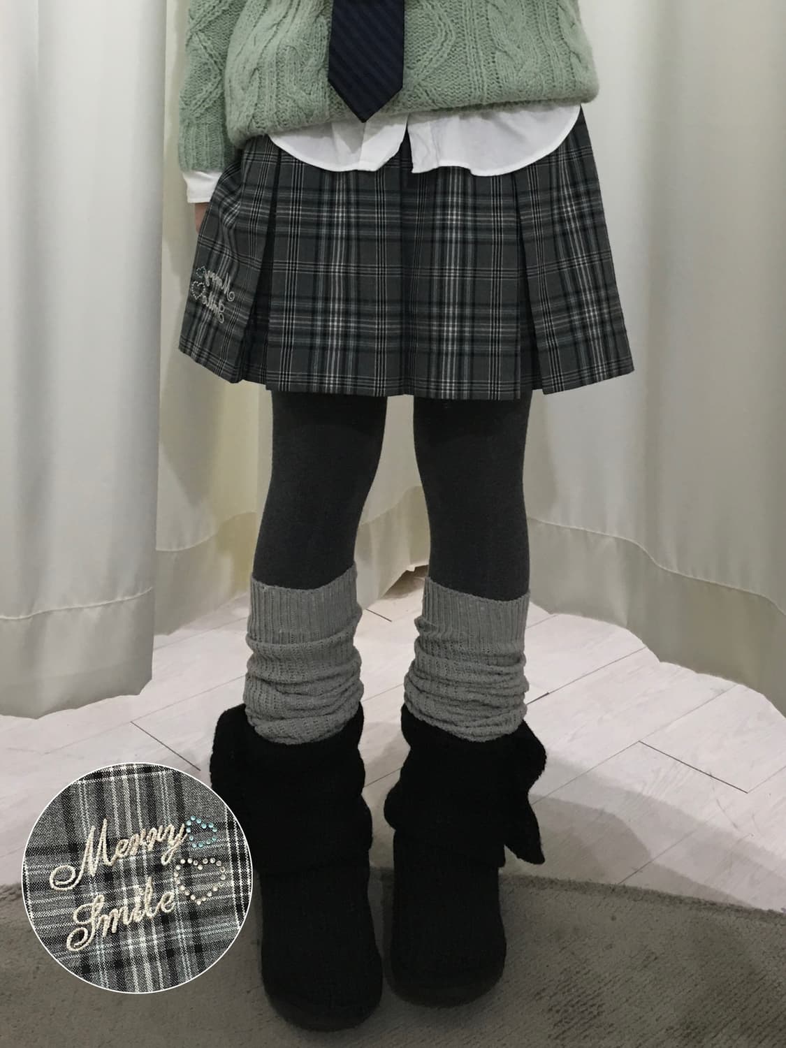 Merry smile check skirt 상품이미지1