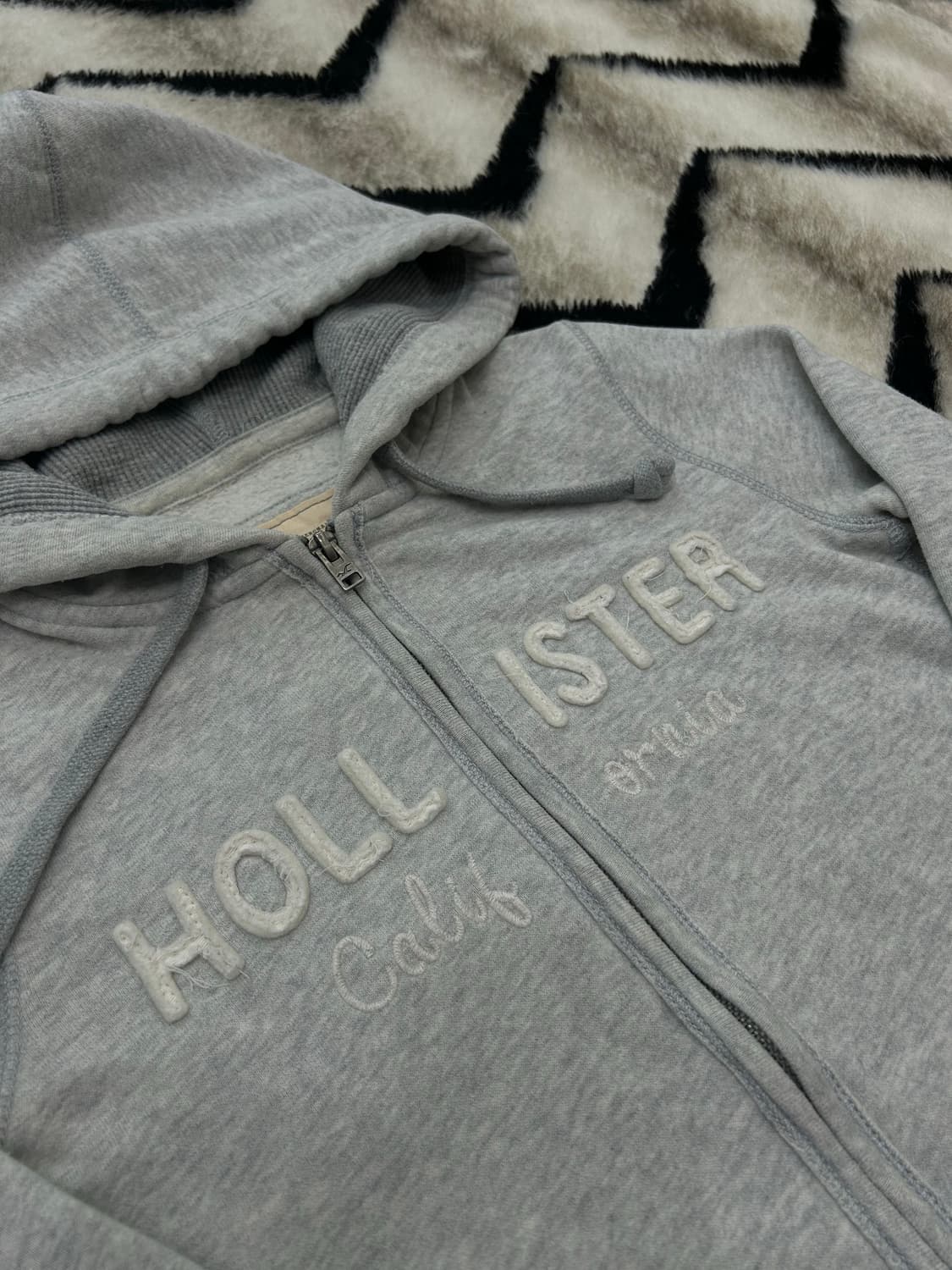 [S]홀리스터 스펠아웃 후드집업/옅은그레이/기모 상품이미지1