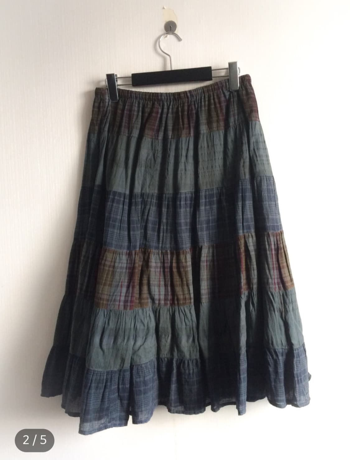 모리 패치워크 레이어 롱스커트 상품이미지2