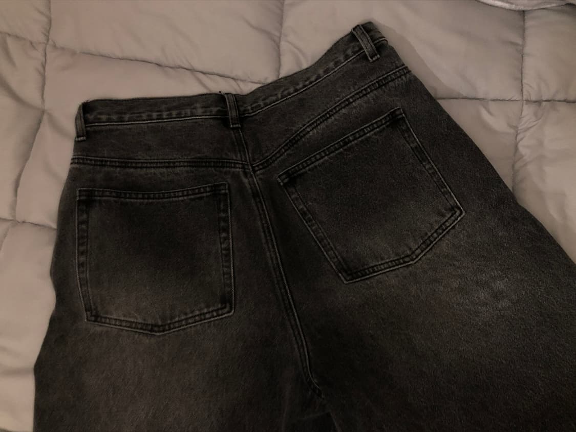 낫포너드 워싱 커브드 데님팬츠 그레이 상품이미지5