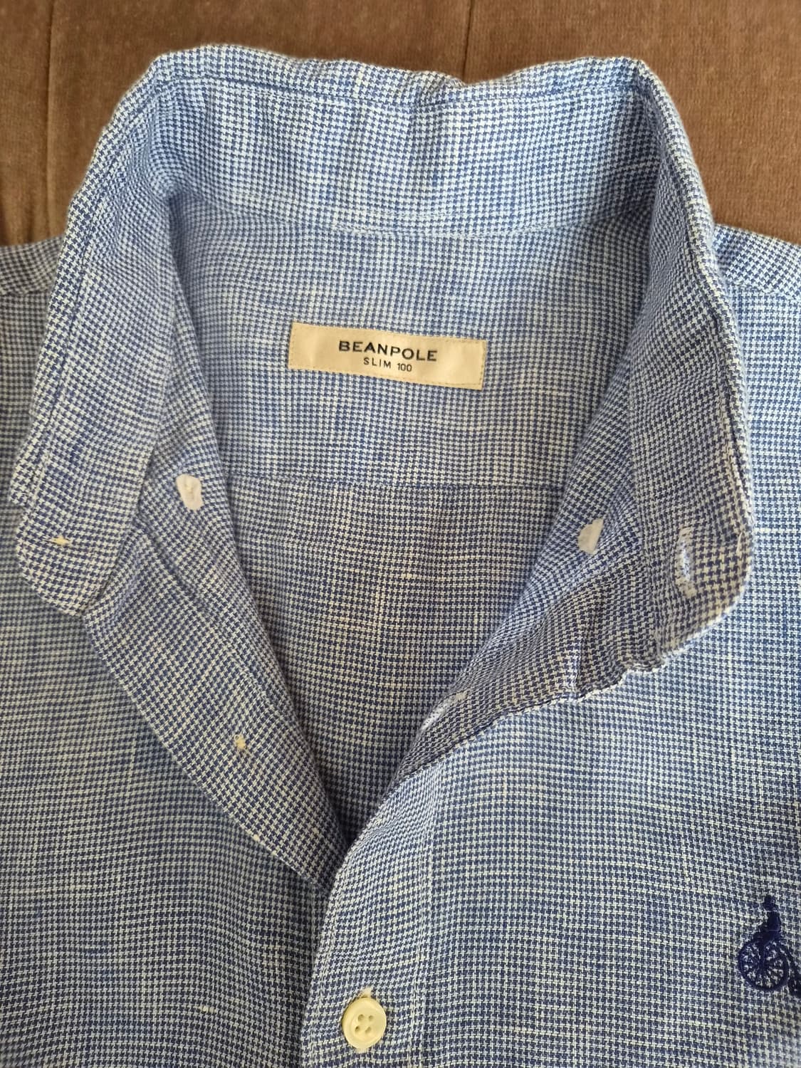 빈폴 남성 잔체크린넨반팔셔츠 100사이즈 상품이미지6