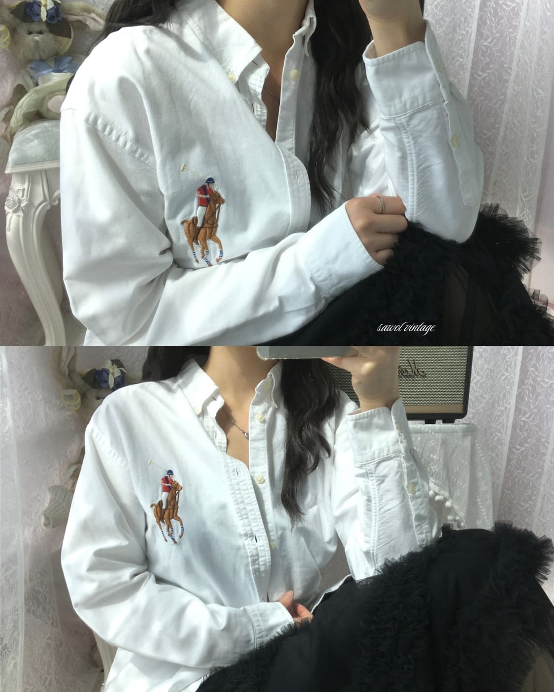 Polo white big pony shirt 상품이미지1