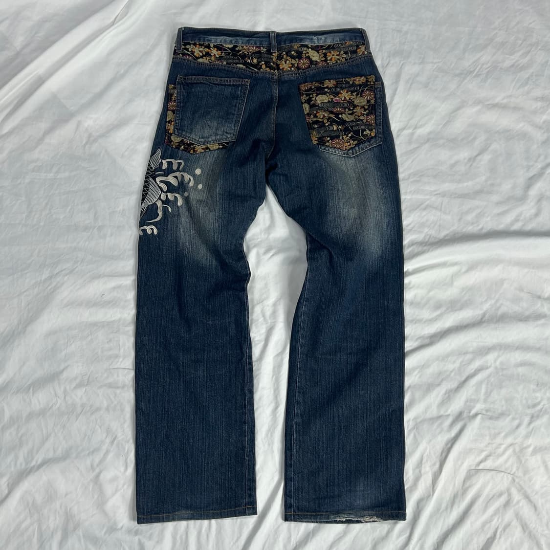 [memory special] 재팬 오리엔탈 잉어자수 데님팬츠 상품이미지2