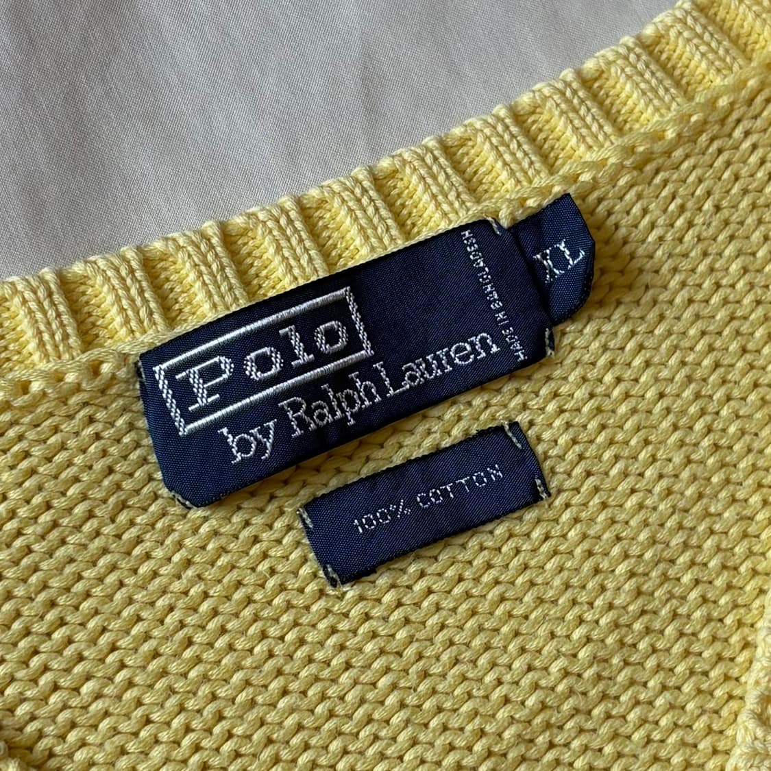 [XL/107-110] 90s 폴로 랄프로렌 V넥 코튼 니트 베스트 상품이미지3