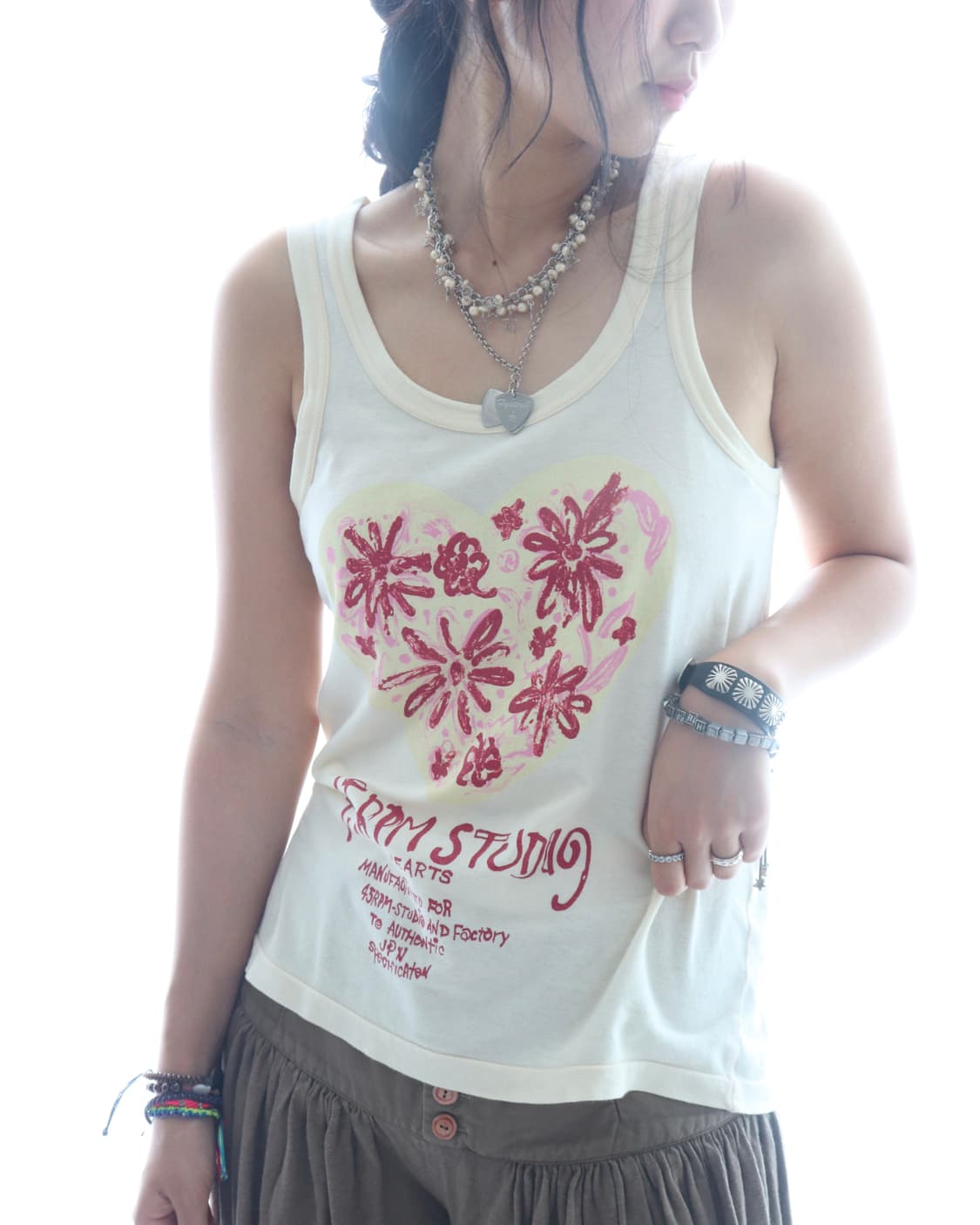 [45rpm] Butter Yellow Hearts Tank Top 상품이미지7