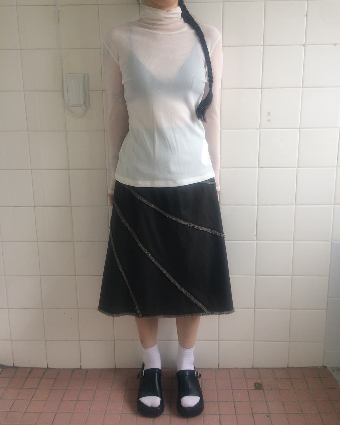 Line detail skirt 상품이미지5