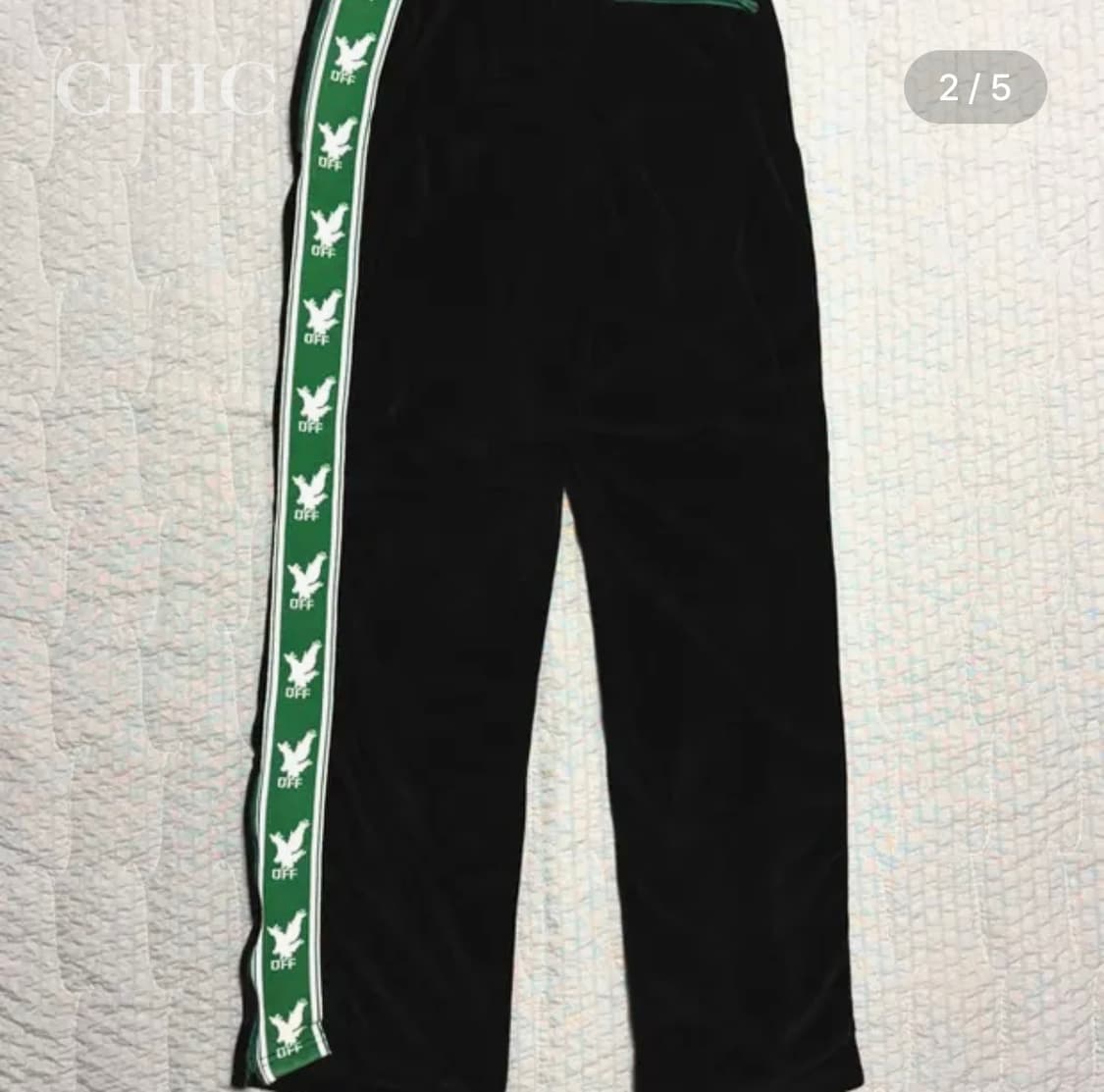 [오프화이트 벨루어 트랙 팬츠 | 한정판] 상품이미지2