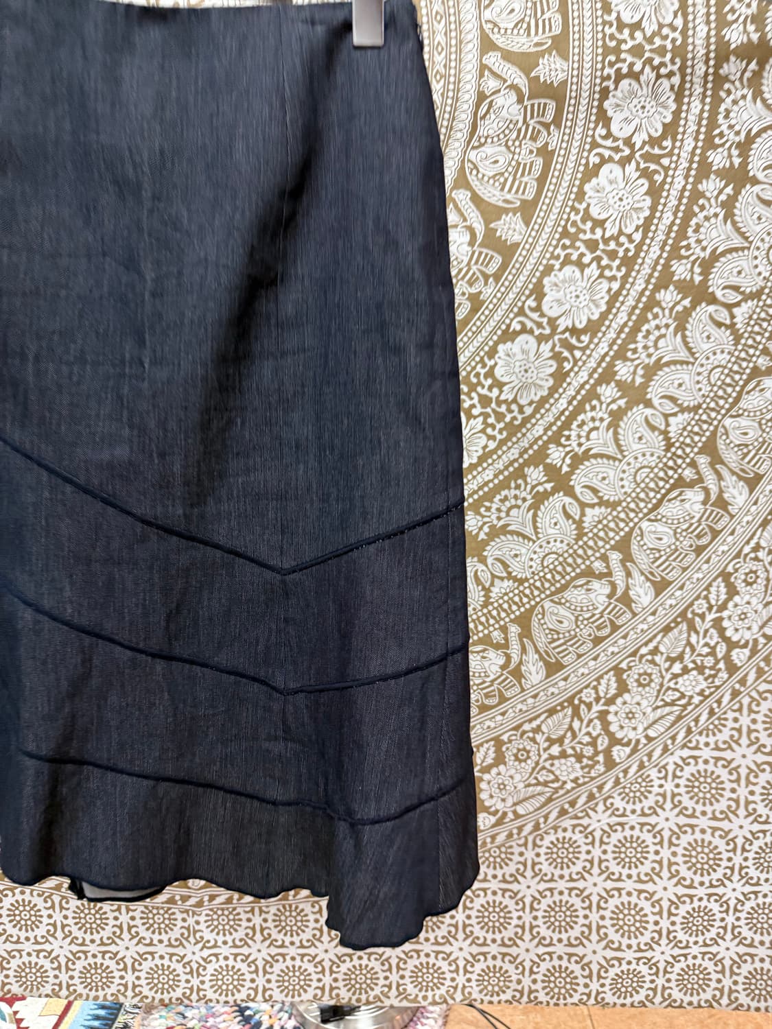 Haaren 제페니즈 빈티지 여성 진청미디스커트  상품이미지4