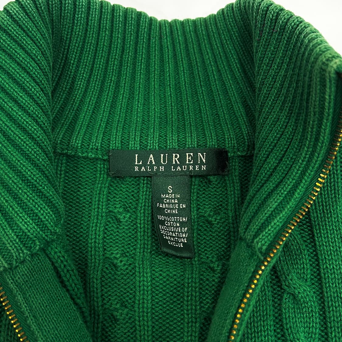 Polo 폴로 랄프로렌 골드로고 그린 케이블니트 집업 가디건 상품이미지5