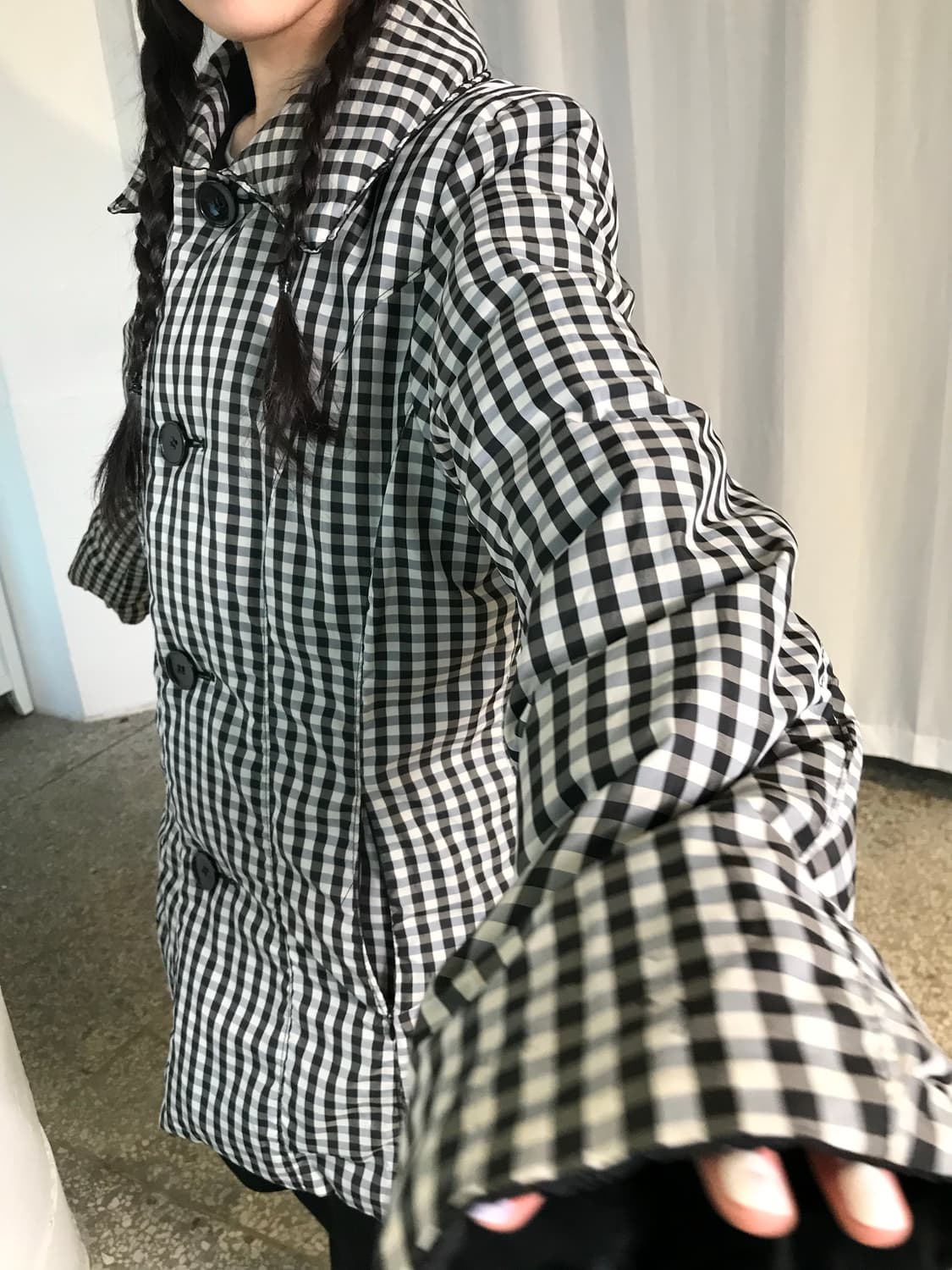 리버시블 체크 패딩자켓 상품이미지8