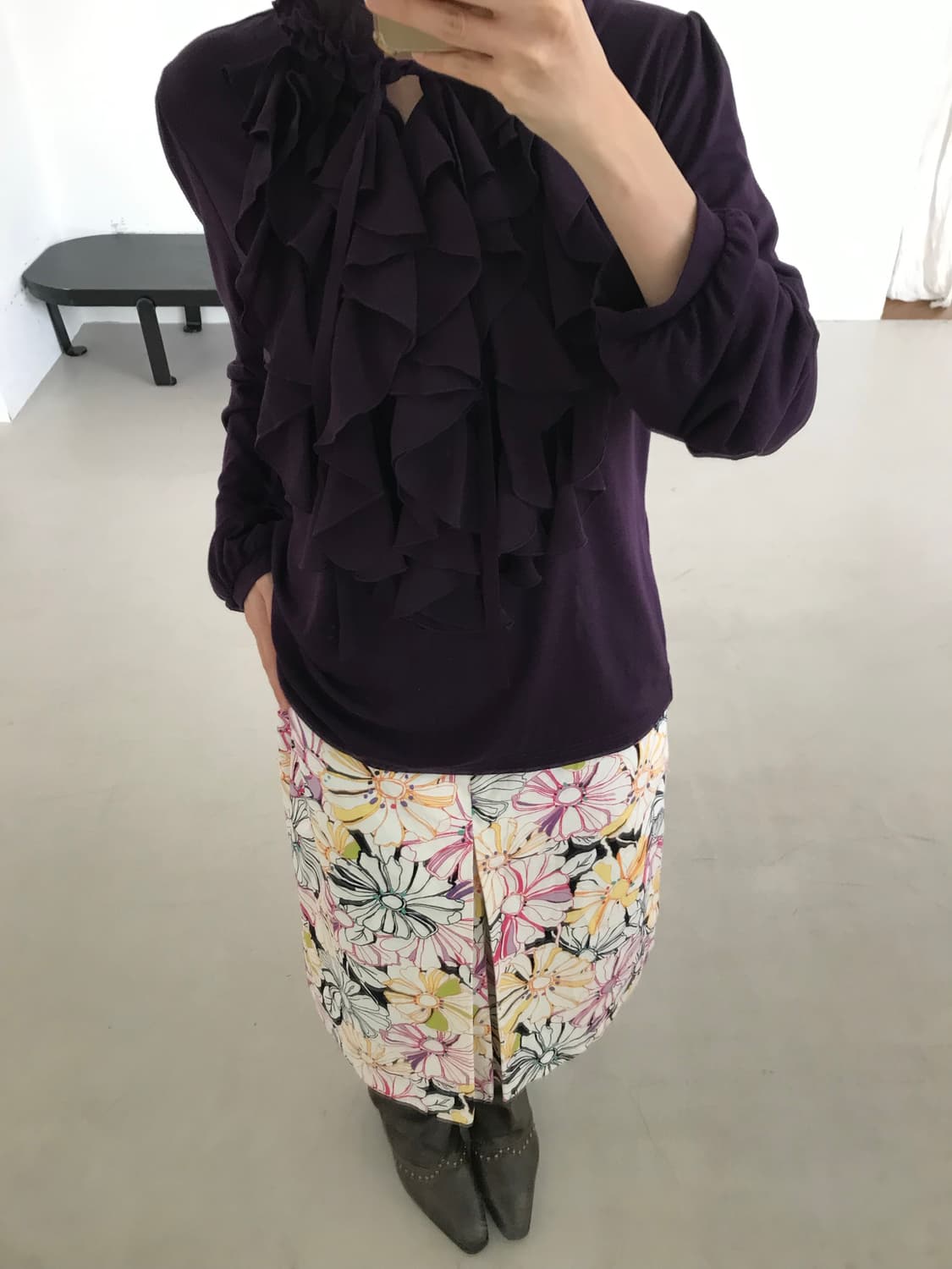vintage purple ruffle long sleeve 상품이미지4