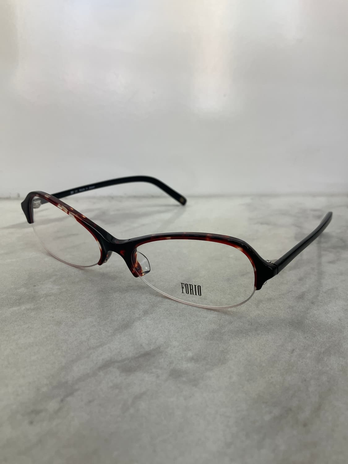 포리오 Forio 브라운 오벌 반무테 안경 상품이미지10