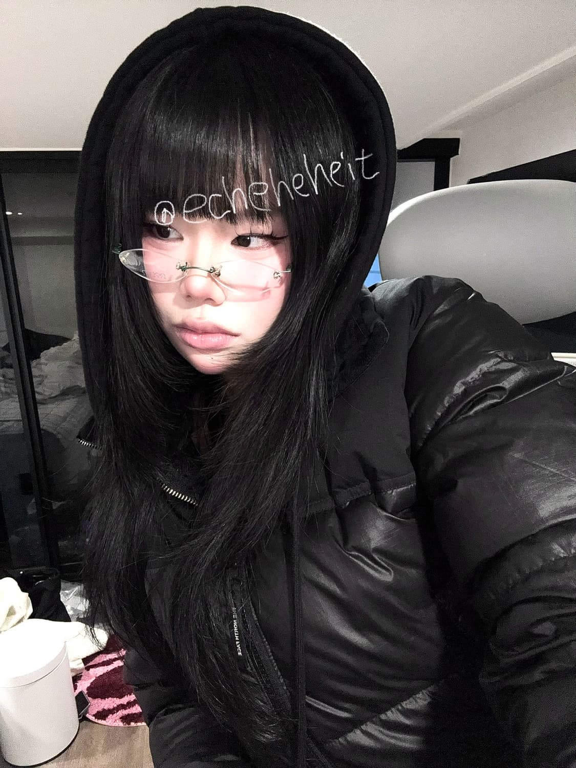 무테 빈티지 안경 _ 독일제 림리스 타입 ( 시착사진 상품이미지4