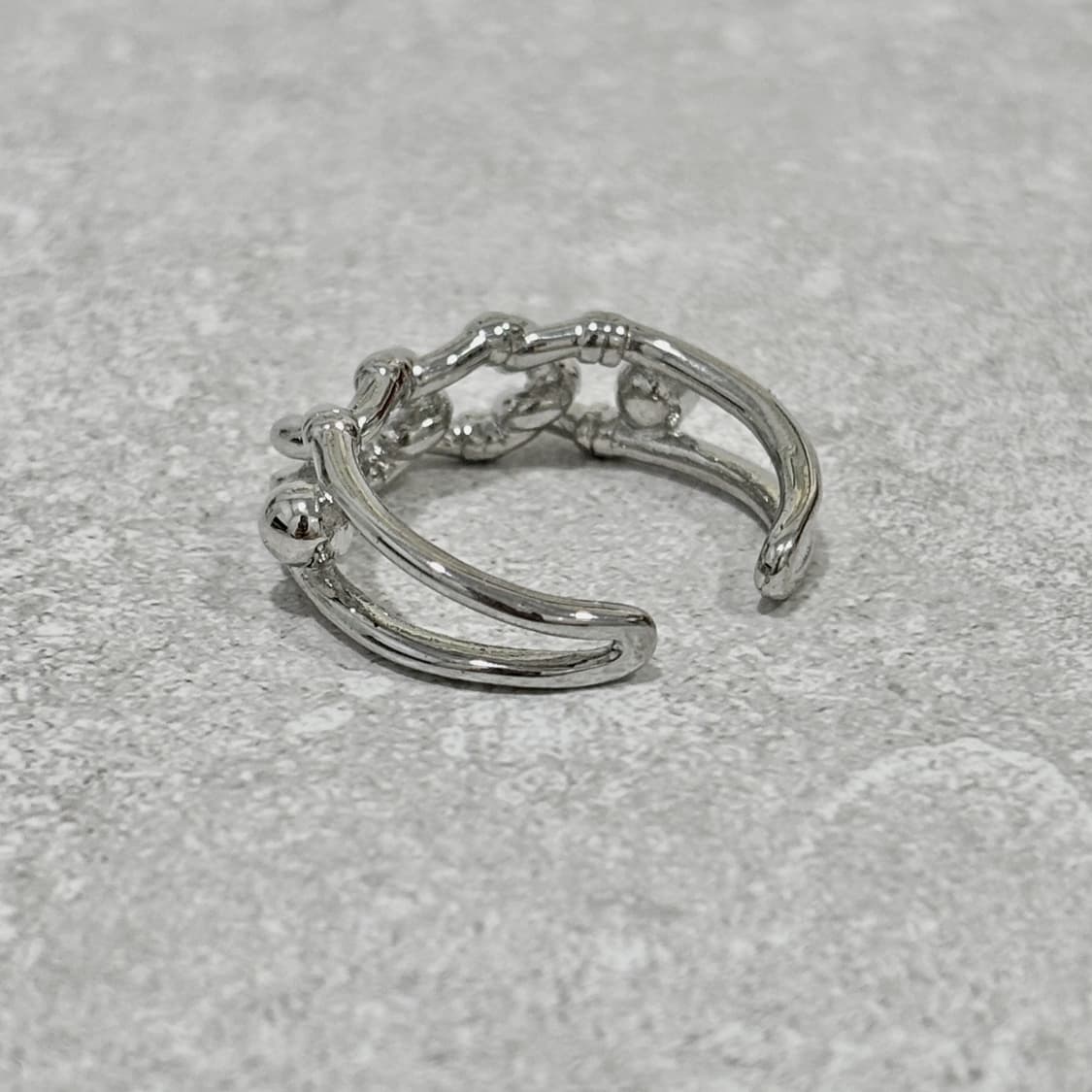 Oribell 볼드 체인 링크 925 스털링 실버 미니멀 오픈링 반지 상품이미지5