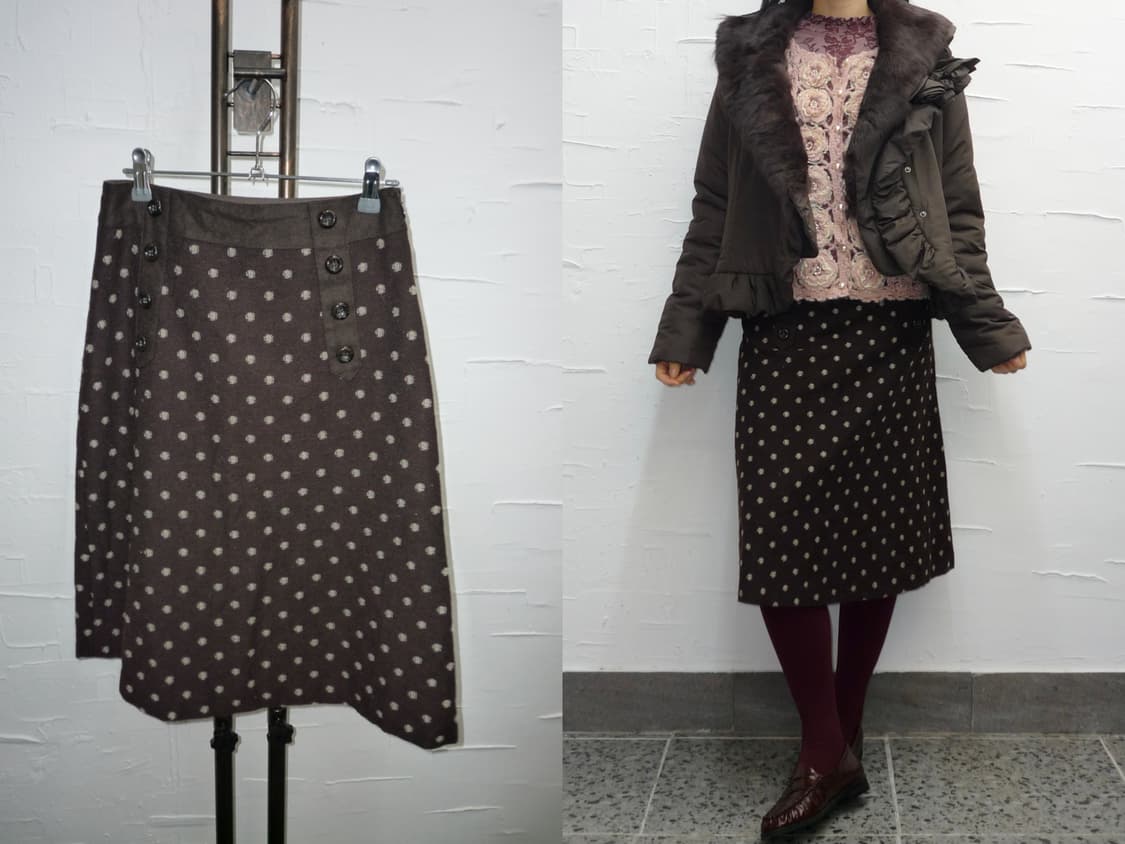 Chocolate buttons dot skirt 상품이미지1