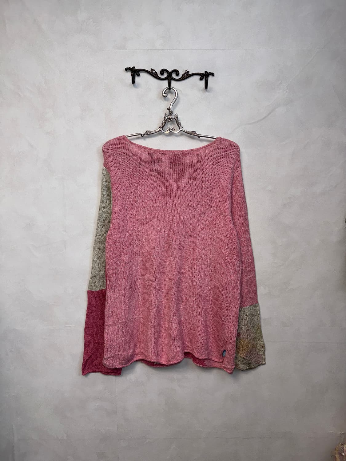 Baby pink oatmeal floral over loose knit 상품이미지3