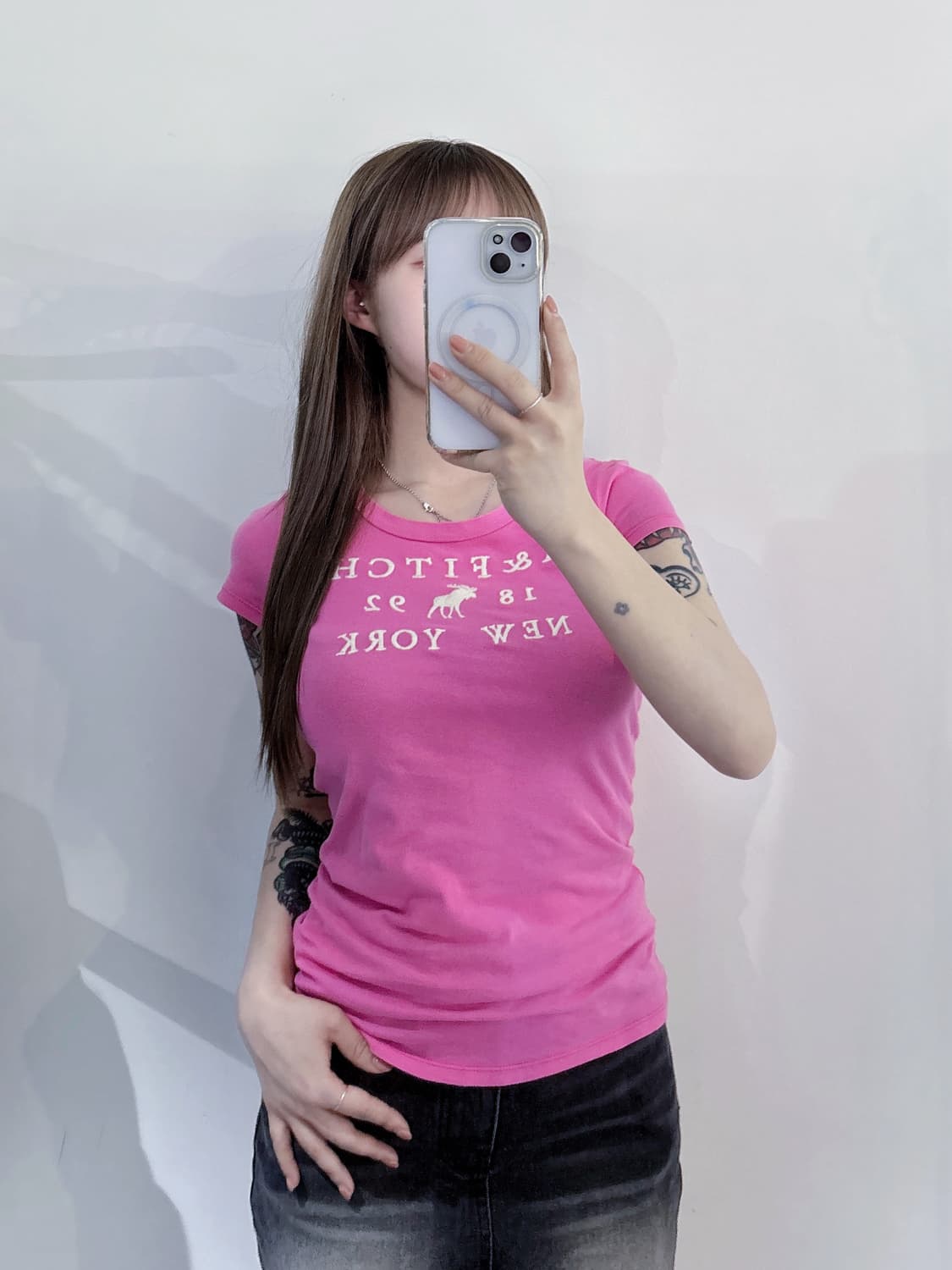 아베크롬비 빅로고 딱붙 반팔 상품이미지2