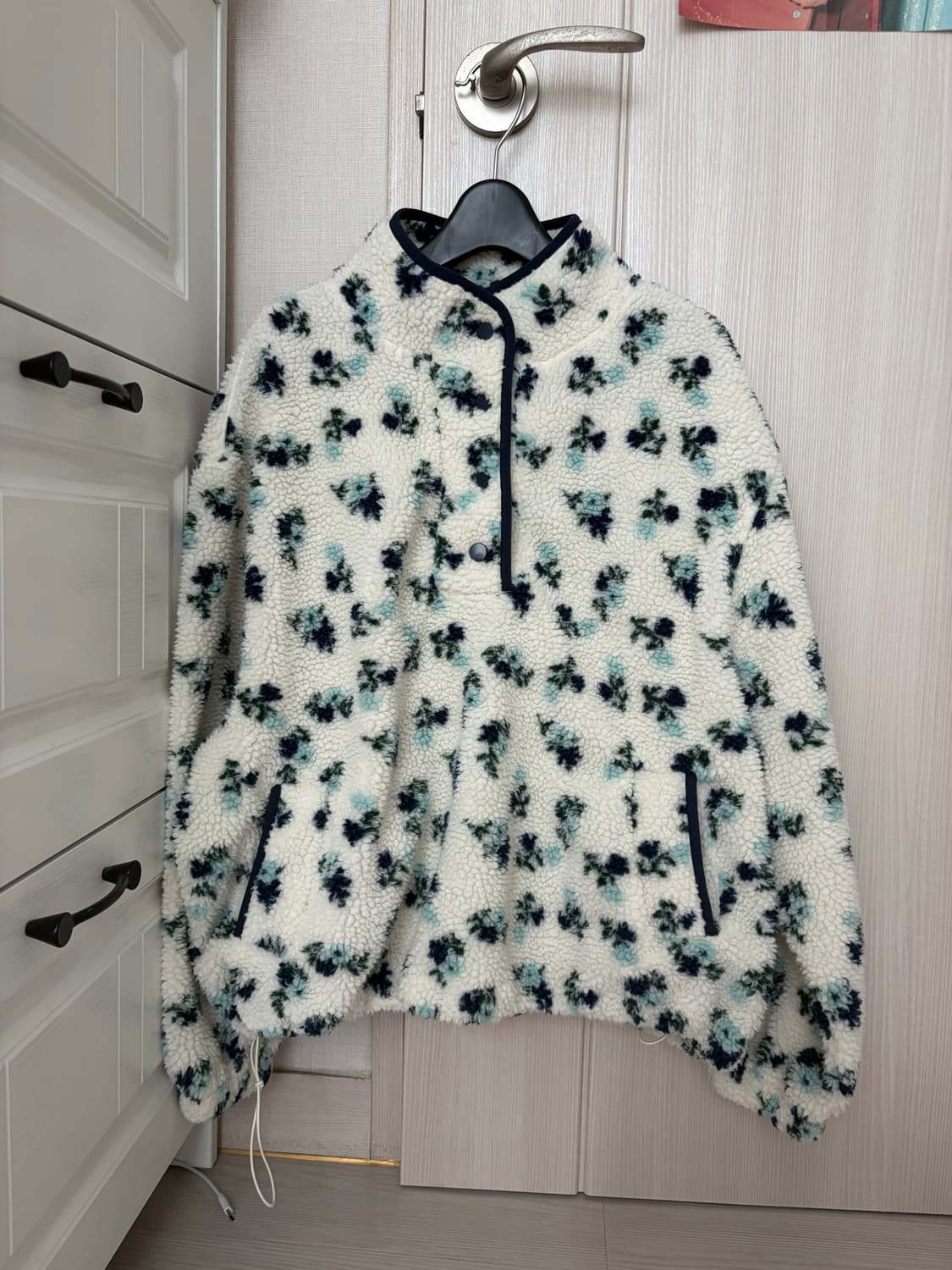 플라워패턴 후리스 아노락 상품이미지2