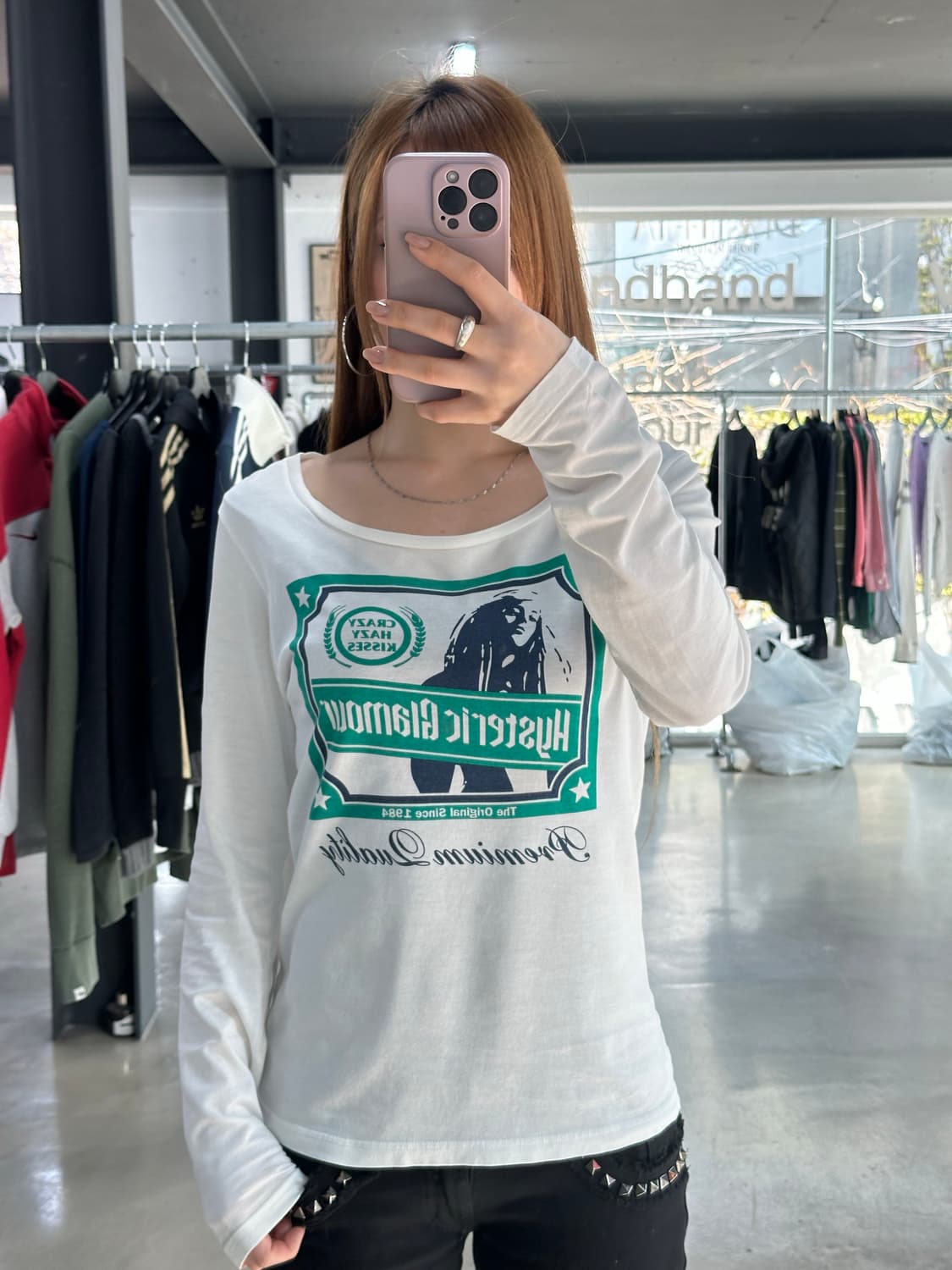 히스테릭글래머 히스걸Crazy hazy kisses 프린팅 롱슬리브 상품이미지5