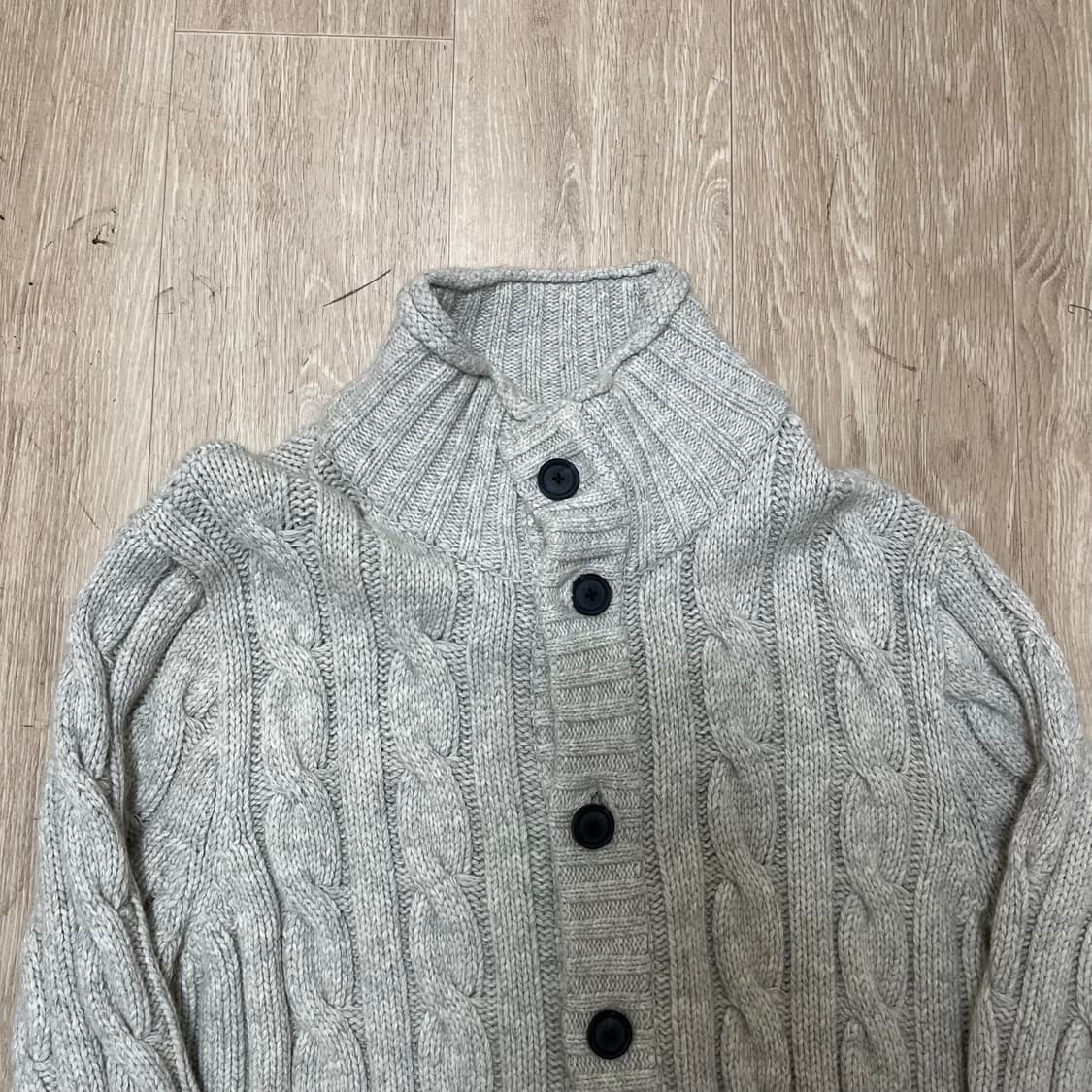 RESUME COMPANY  숄카라 꽈배기 울 니트 가디건 L(100) 상품이미지4