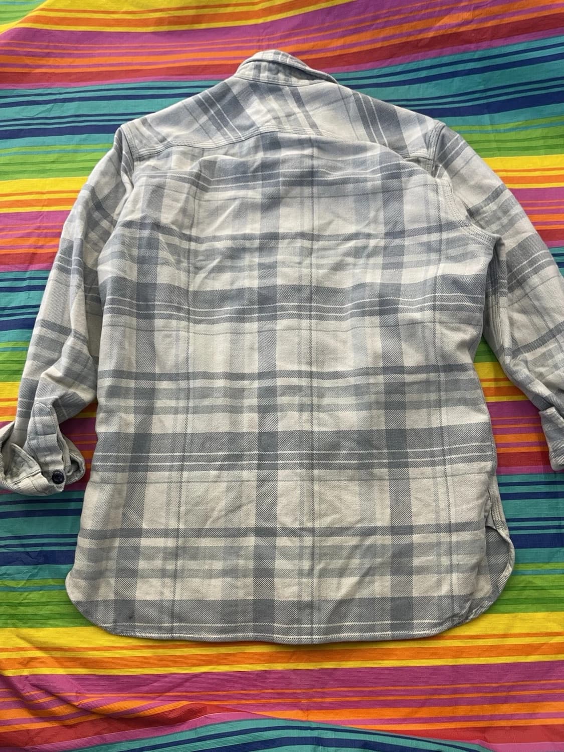 90s RRL 더블알엘 블루 그레이 플란넬 셔츠 상품이미지4