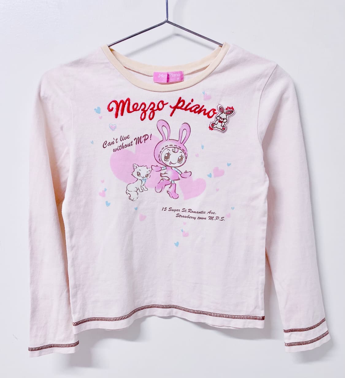 메조피아노 롱 슬리브 티셔츠 페어리계 러블리 헤이세이 히메갸루 핀터깔 상품이미지1