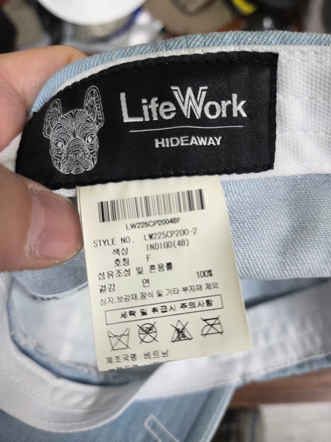 라이프워크 자수라독 소프트 연청 데님 모자 프리 상품이미지5