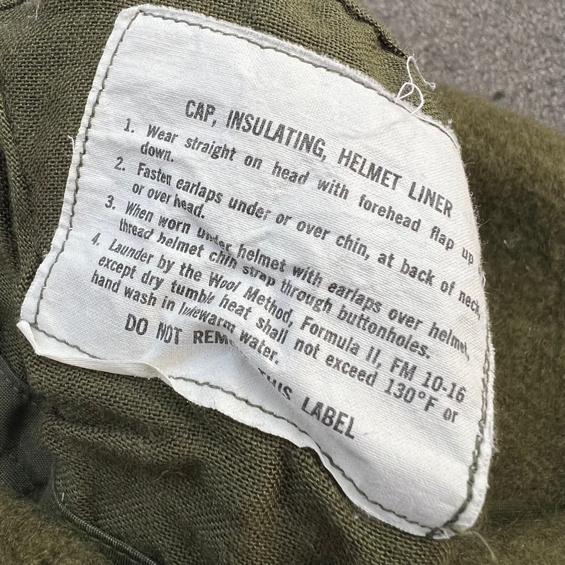 US ARMY 빈티지 방한 헬멧 라이너 상품이미지5