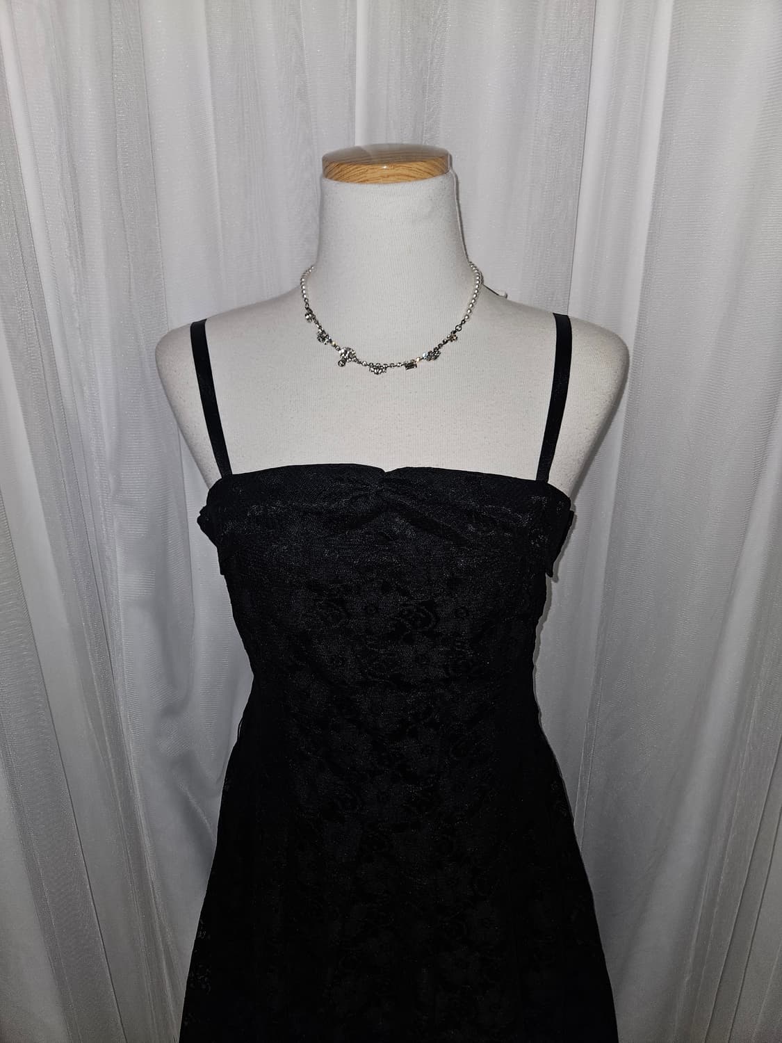 mamma 빈티지 자카드 블랙 레이스 공겜여주 드레스 상품이미지2