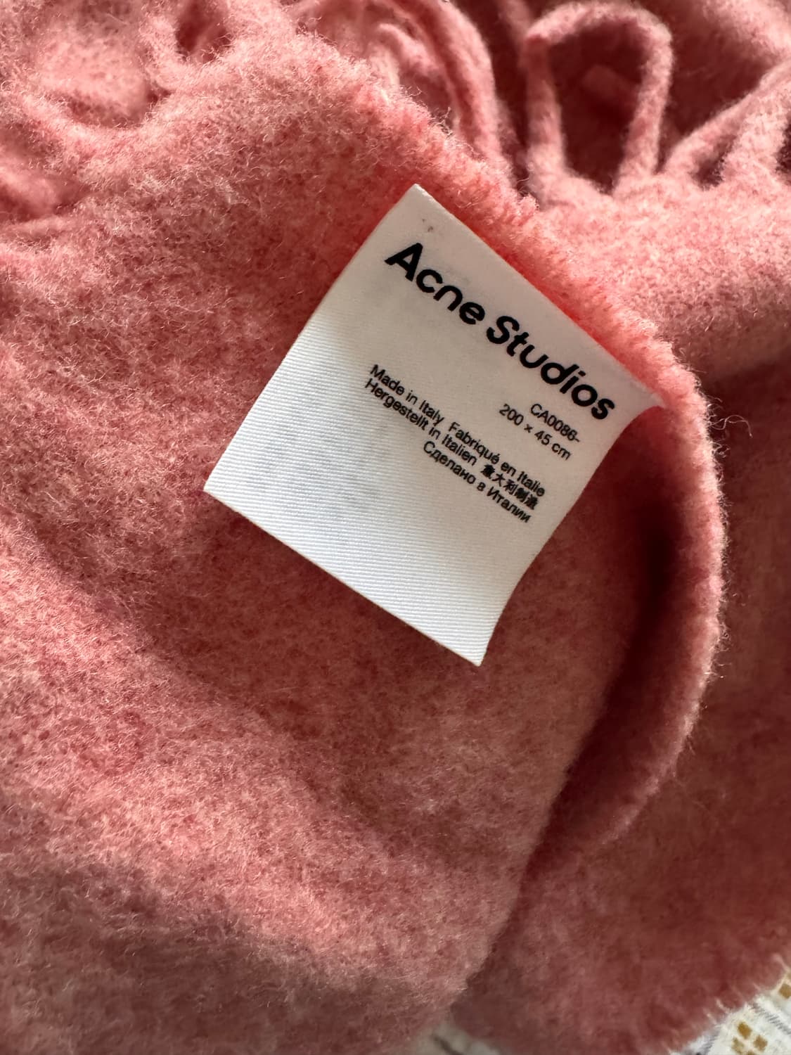 정품 아크네 머플러 목도리 내로우 로즈 멜란지 상품이미지3