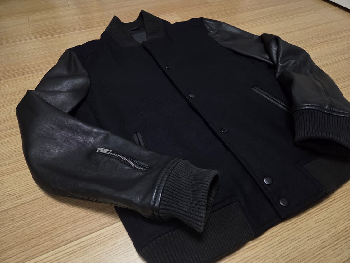 올세인츠  마일로 레더 슬리브 스타디움 보머 자켓 상품이미지2