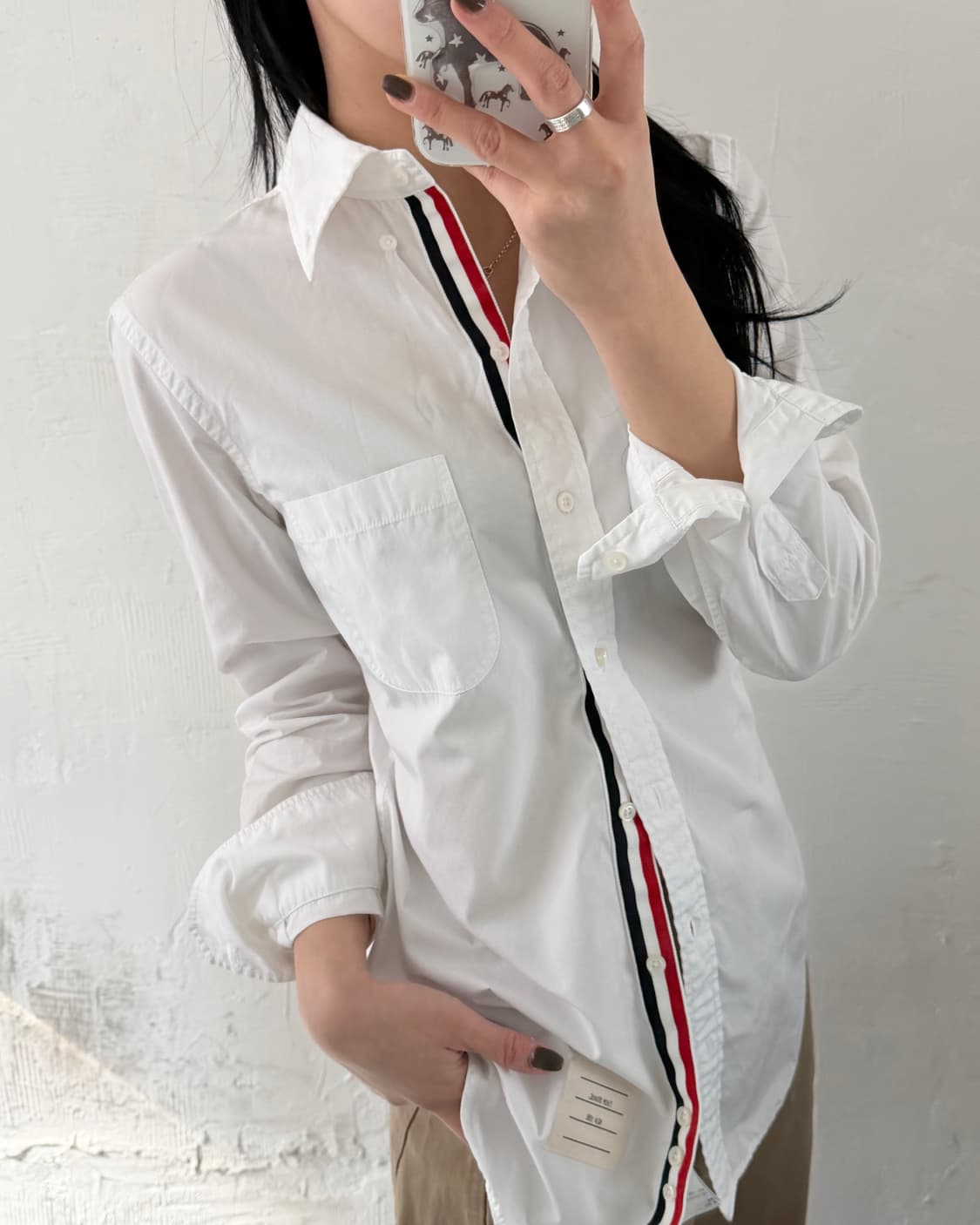 Thom Browne 톰브라운 화이트 포플린 셔츠 상품이미지4