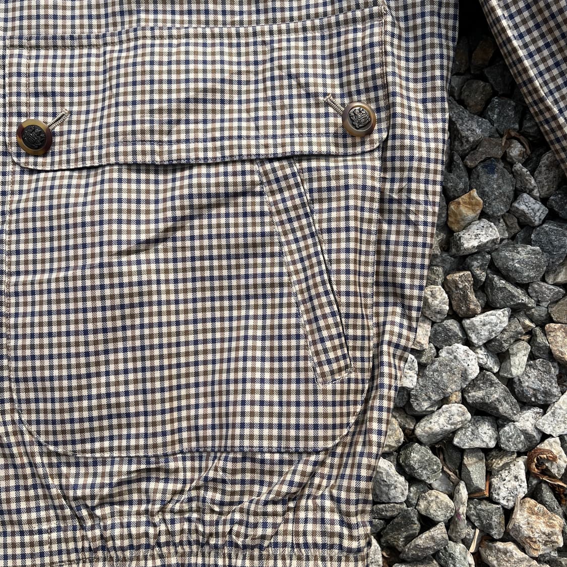 90s Aquascutum(아쿠아스큐덤)영국 체크 블루종(실측확인) 상품이미지3