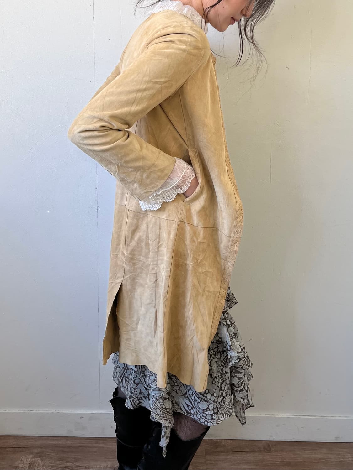 pure et joie 스웨이드 롱 자켓 상품이미지7