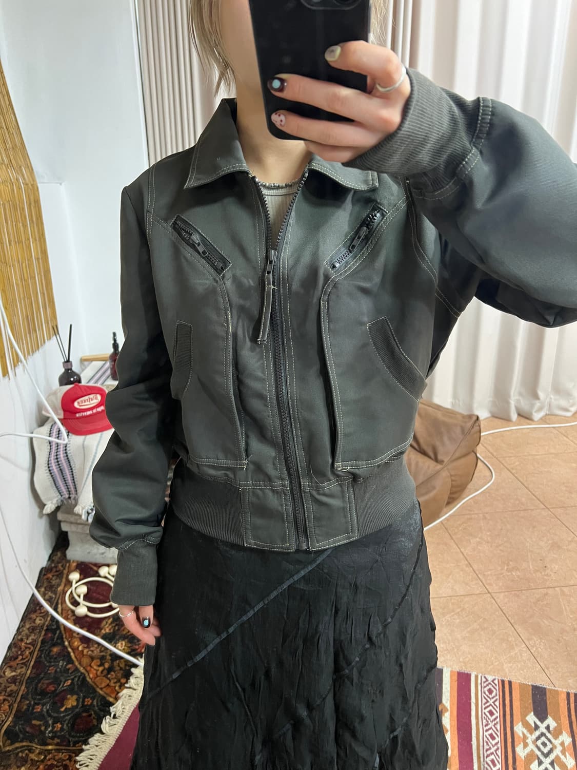 빈티지 여성 크롭 블루종 자켓 상품이미지2