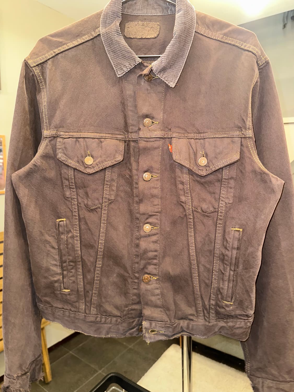 80’s Levi’s WPL 423 brown denim trucker  상품이미지7