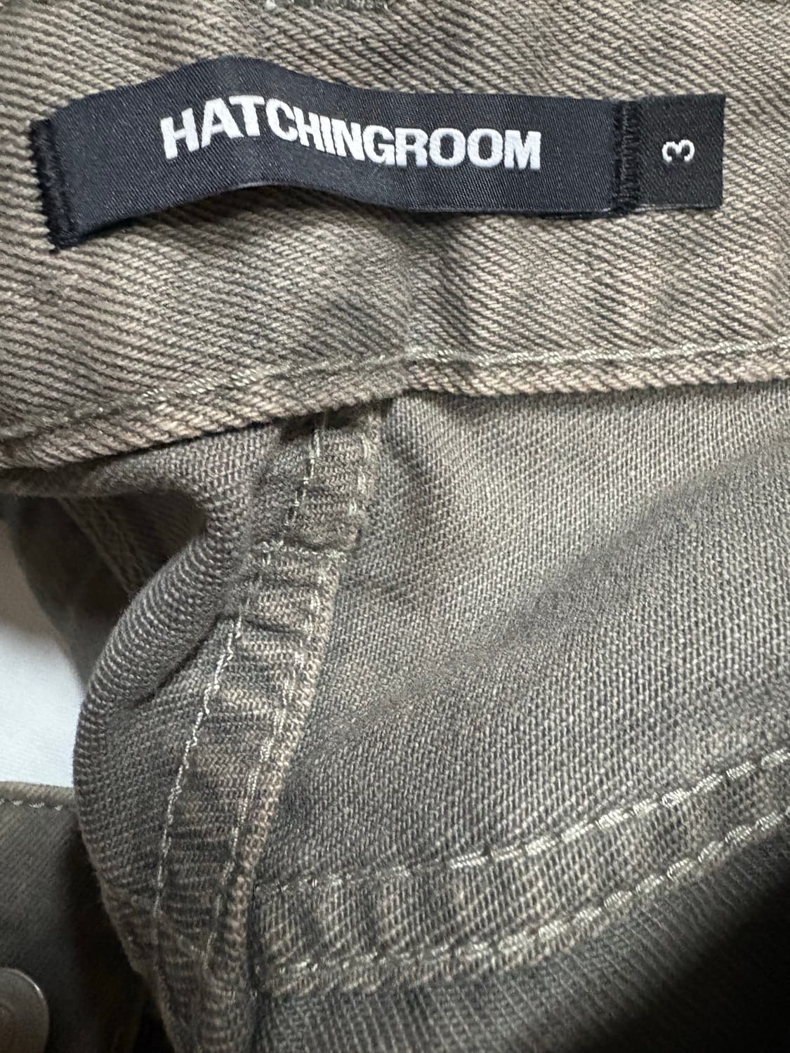 해칭룸 와이드커브진 올리브 3 상품이미지4