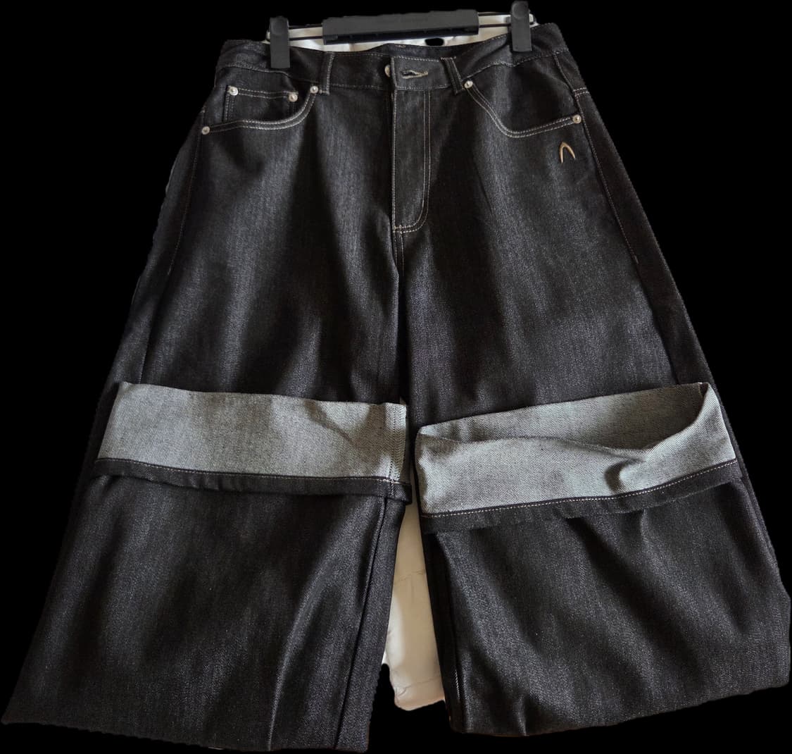 Cinch Back Denim Pants (Black) 상품이미지7