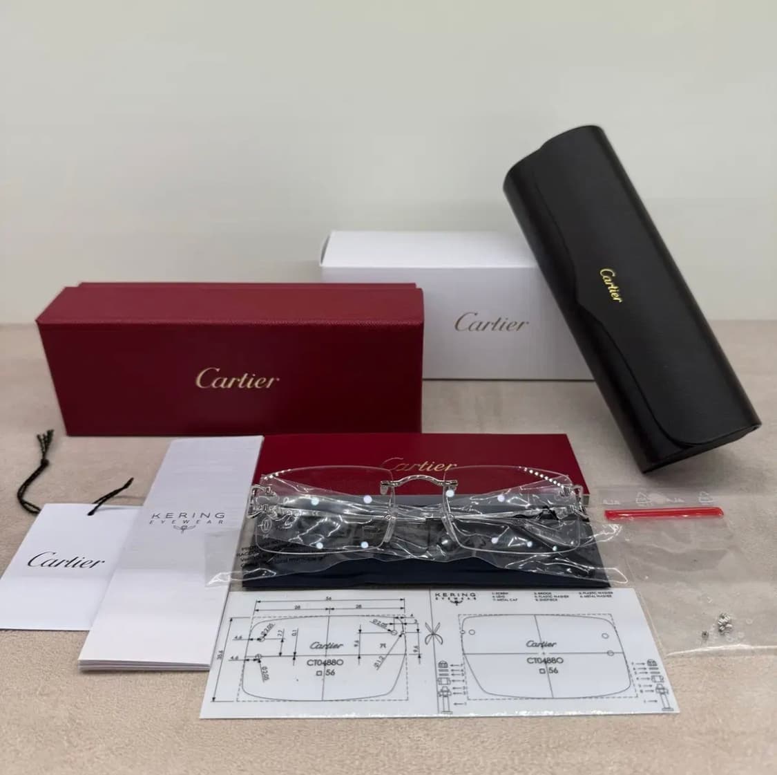 새상품)까르띠에 무테안경 CT0488O-002실버 풀구성 상품이미지1